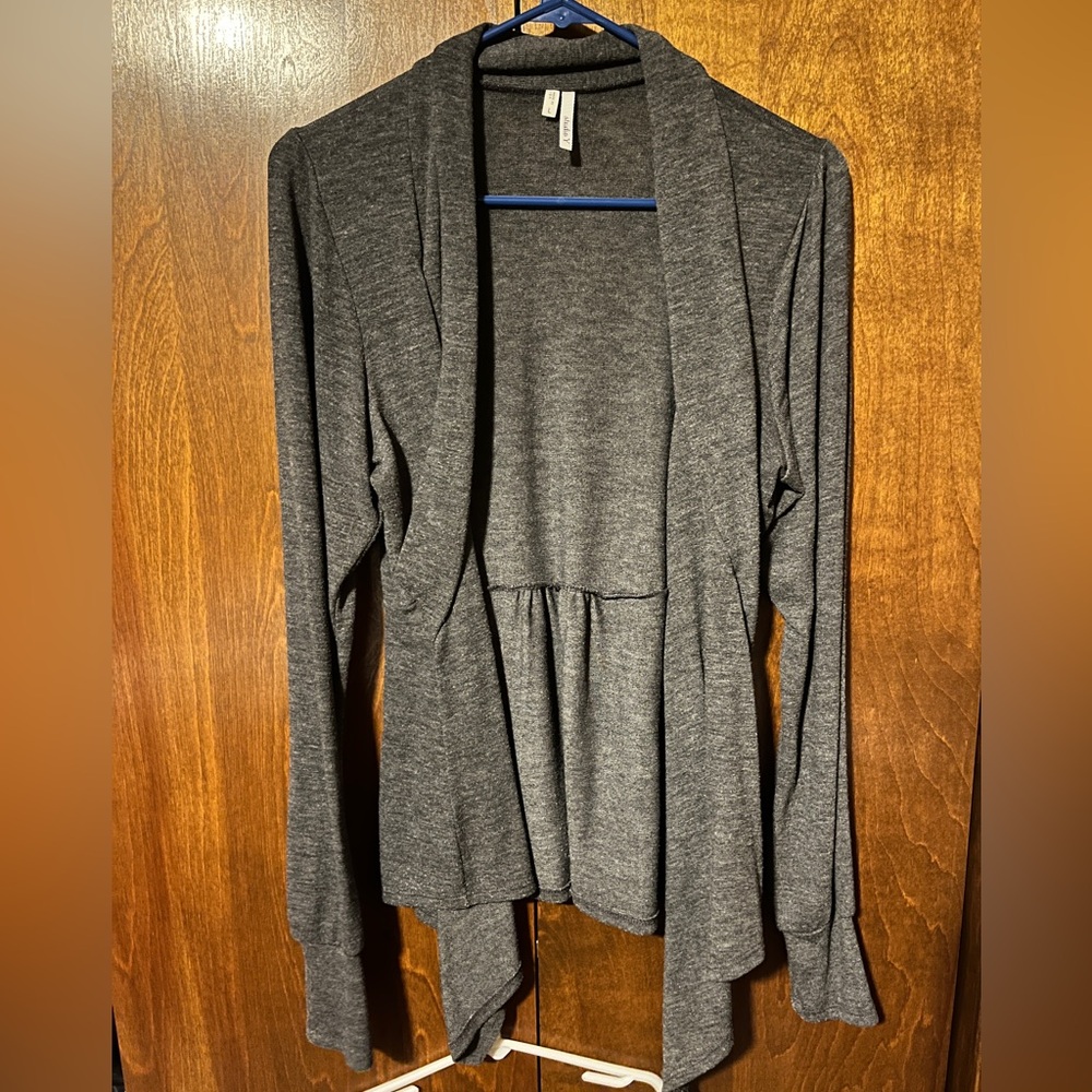 Studio Y Charcoal Open Front Cardigan